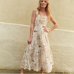 Pink Chicken Vintage Postcards Sierra Dress travel Woman's M